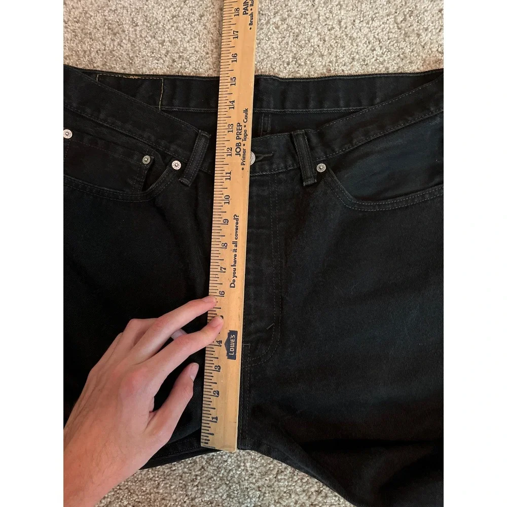 Levi's Men's 505 Straight Fit Jeans 36x30 Black Straight Leg Denim Pantss